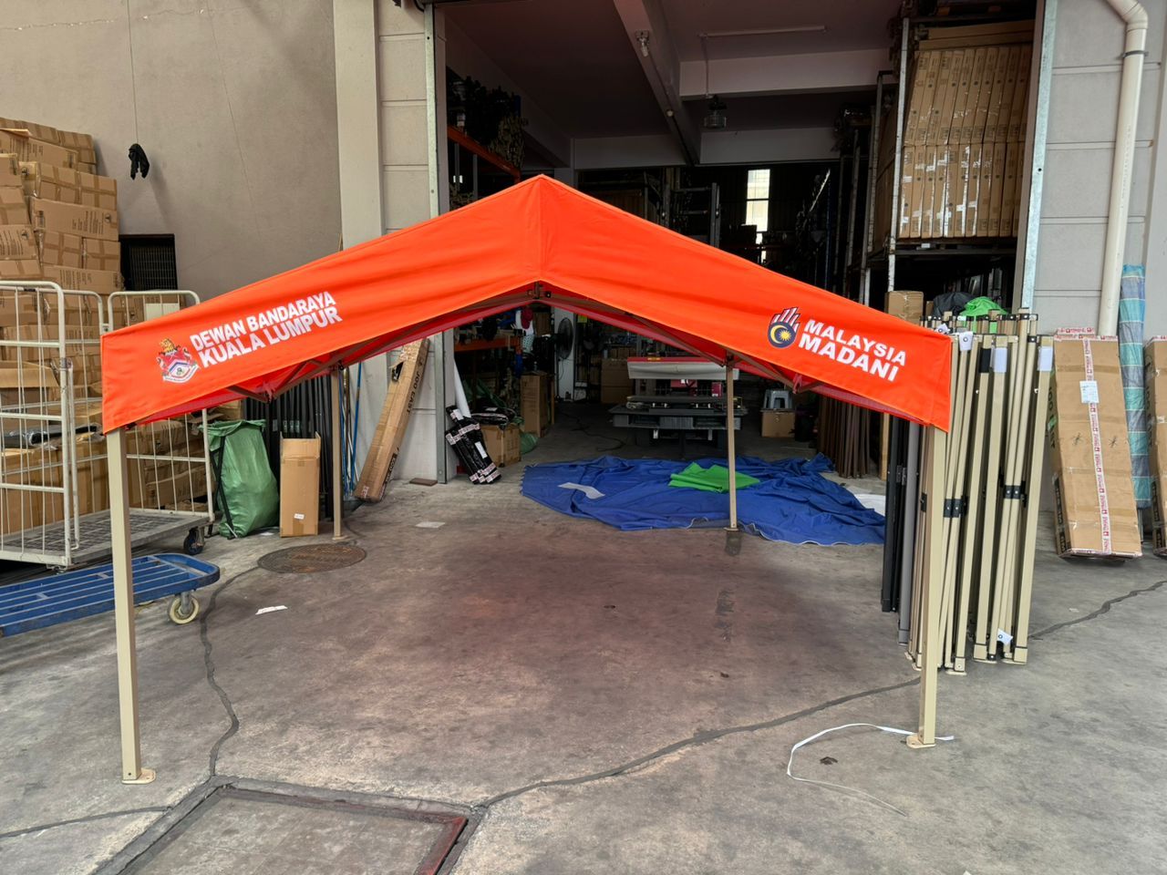 Orange canopy printed for DBKL and Malaysia Madani