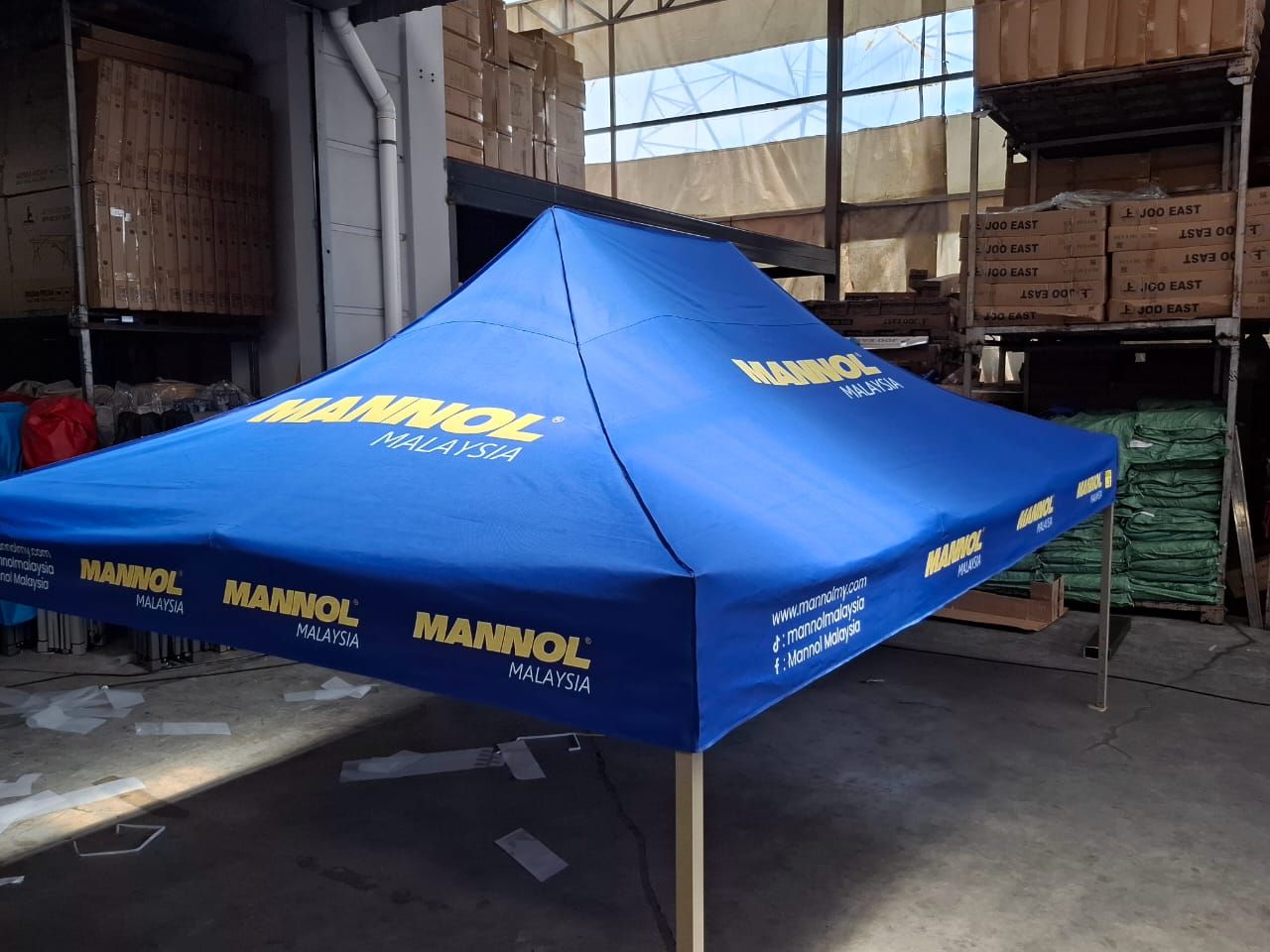 Blue canopy printed for Mannol Malaysia