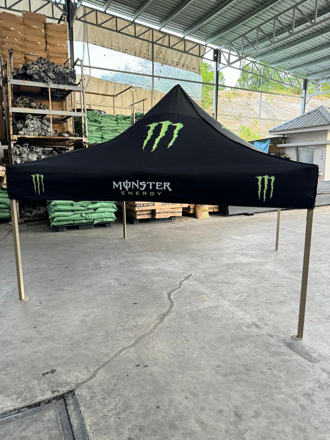 Black canopy printed for Monster Energy